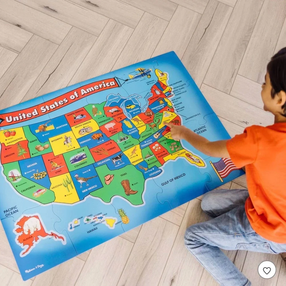 Melissa & Doug 51 Pieces United States of America Jumbo Floor Puzzle Map